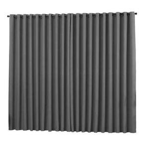 Cortina Para Sala Em Tecido Semi Blackout Cinza 3,00X2,80