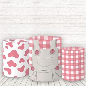 Trio De Capas 3D Sublimado Fazendinha Rosa Fcc-295