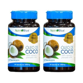 Kit 2 Óleo De Coco, Antinflamatório, Nutri Blue 60Cps 1000Mg