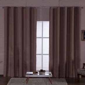 Cortina Para Sala Em Tecido Semi Blackout Marrom 4,00X2,50