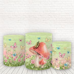 Trio De Capas Cilindros 3D Sublimado Jardim Fadas Fcc-249