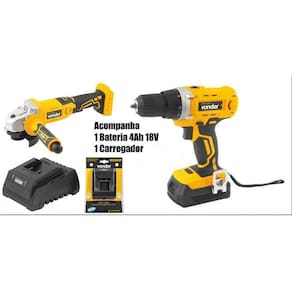 Esmerilhadeira Iev 1808 + Parafusadeira + 1 Bat 4.0Ah Vonder