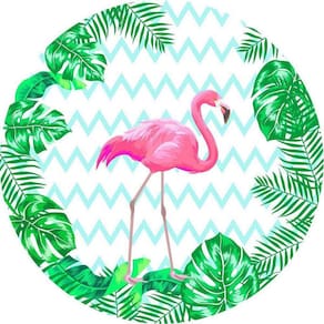 Painel Redondo 3D Sublimado Flamingo Frd-4363