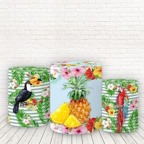 Trio De Capas Cilindros 3D Sublimado Tropical Fcc-174