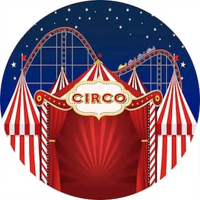 Painel Redondo 3D Sublimado Circo Vermelho Frd-1039
