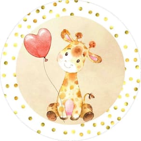 Painel Redondo 3D Sublimado Girafa Frd-1186