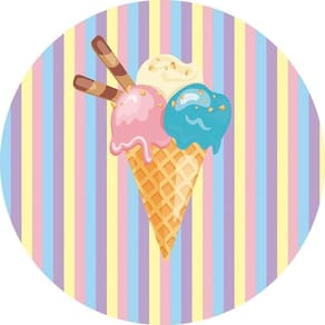 Painel Redondo 3D Sublimado Confeitaria Frd-2314