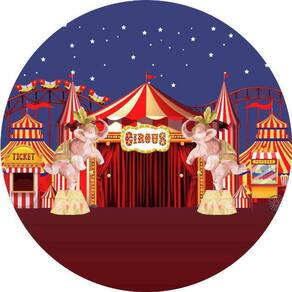 Painel Redondo 3D Sublimado Circo Vermelho Frd-313