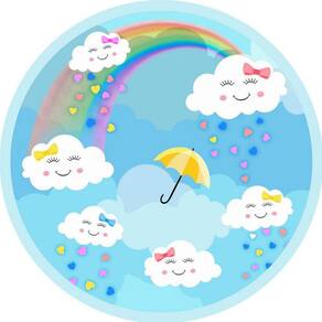Painel Redondo 3D Sublimado Chuva De Amor Frd-2803