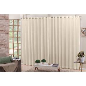 Cortina Sala Quarto Em Tecido Microfibra Palha 4,00X2,80