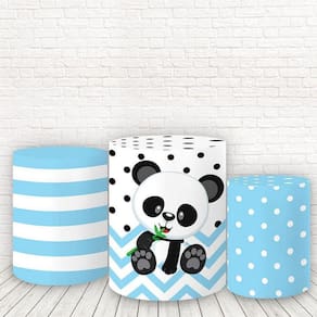 Trio De Capas Cilindros 3D Sublimado Panda Azul Fcc-342