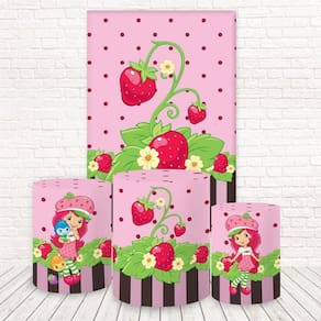 Painel Retangular E Capas 3D Sublimado Moranguinho Fkpc-1555