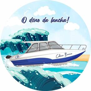 Painel Redondo Tecido Sublimado 3D Velho Da Lancha Frd-5814