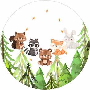 Painel Redondo 3D Sublimado Bosque - Floresta Frd-504