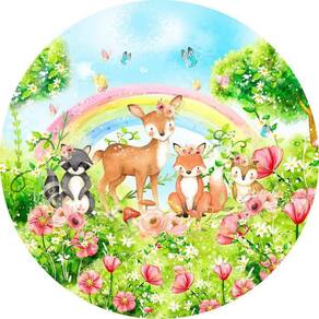Painel Redondo 3D Sublimado Bosque Frd-5442