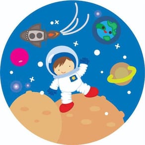 Painel Redondo 3D Sublimado Astronauta E Galáxia Frd-071