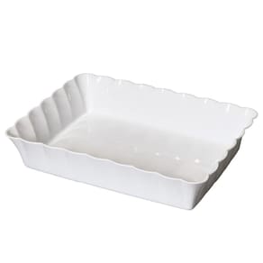Travessa Retangular Branca Canelatta Le Chef 30,5X22X6,5Cm