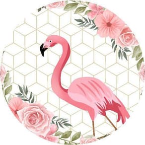 Painel Redondo 3D Sublimado Flamingo Frd-159
