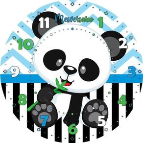 Painel Redondo 3D Sublimado Panda Azul Frd-5326