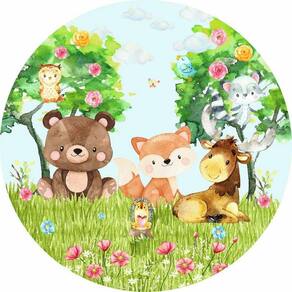 Painel Redondo 3D Sublimado Bosque E Floresta Frd-4492