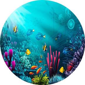 Painel Redondo 3D Sublimado Fundo Do Mar Frd-3964
