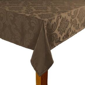 Toalha De Mesa Retangular Tecido Jacquard Marron 1,40X2,50