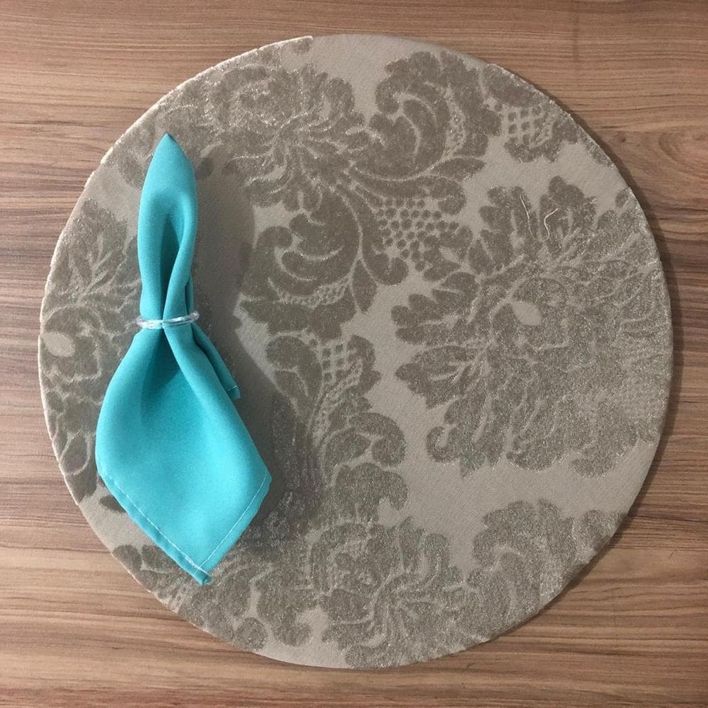 Jogo De Sousplat De Tecido 6 Lugares Completos Azul