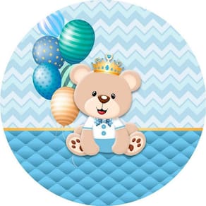 Painel Redondo 3D Sublimado Urso Príncipe Frd-4902