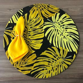 Jogo De Sousplat De Tecido 6 Lugares Completos Amarelo