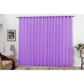 Cortina Quarto E Sala 3,00X2,50 Com Ilhos Para Varão Lilás