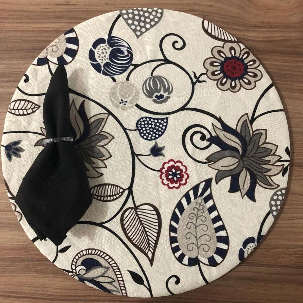 Jogo De Sousplat De Tecido 2 Lugares Completos Preto