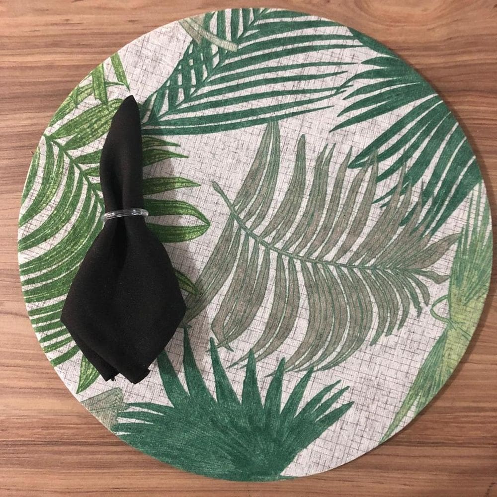 Jogo De Sousplat De Tecido 2 Lugares Completos Preto