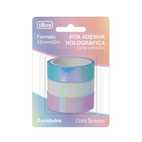 Washi Tape Tilibra Holográfica 15Mm X 5Mm 3Un.