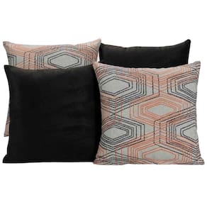 Kit 4 Capas De Almofada Decorativas Para Sofá Estampa Preto