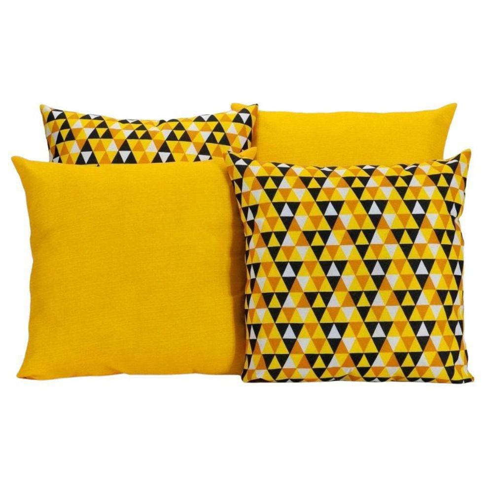 Kit 4 Almofadas Para Sofá Estampa Geométrico Amarelo