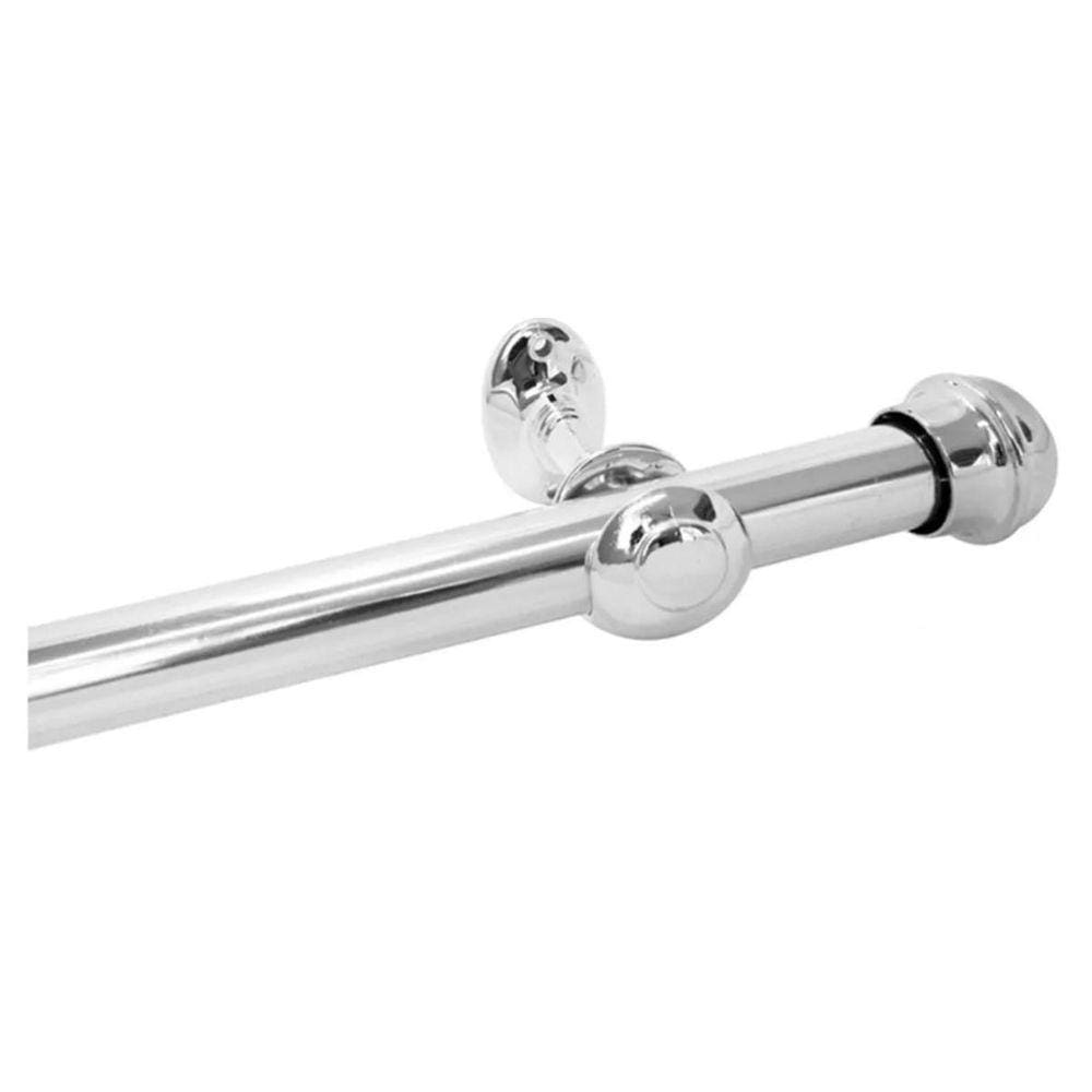 Kit Varão Completo Simples 3,00 Metros 28Mm Alumínio Polido
