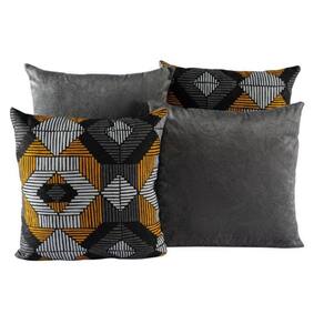 Kit 4 Almofadas Jacquard Decorativas 40X40 Cinza - 009