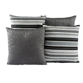 Kit 4 Almofadas Jacquard Decorativas 40X40 Cinza - 006