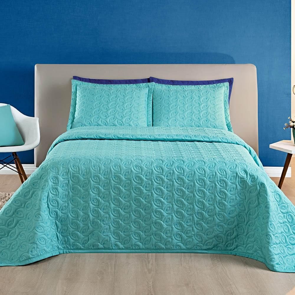 Colcha Cobre Leito Valença Queen 3 Pçs Dupla Face - Tiffany