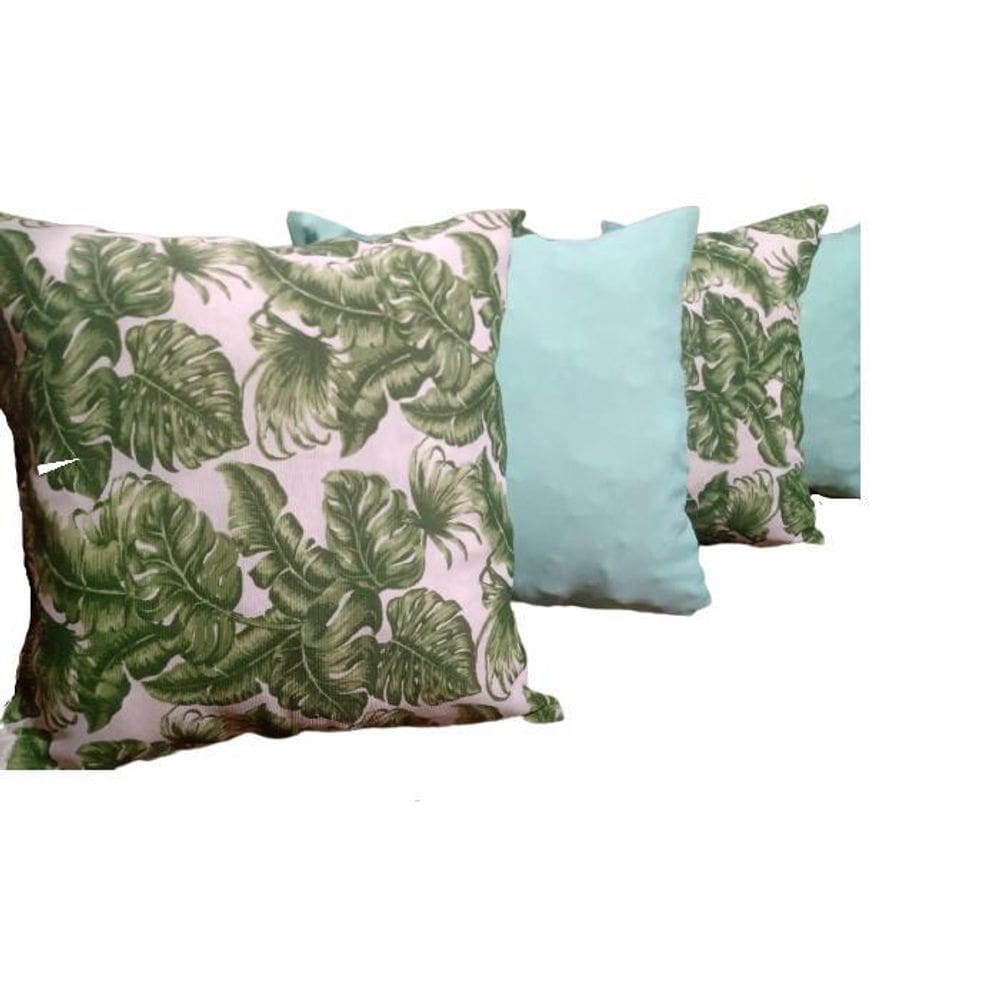 Kit Capa Para Almofada Floral Gorgurinho Verde 4 Peças