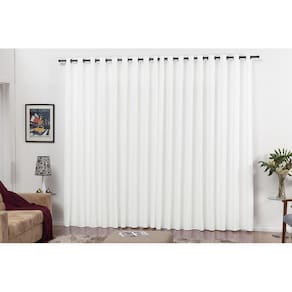 Cortina Quarto E Sala 3,00X2,50 Com Ilhos Para Varão Branco