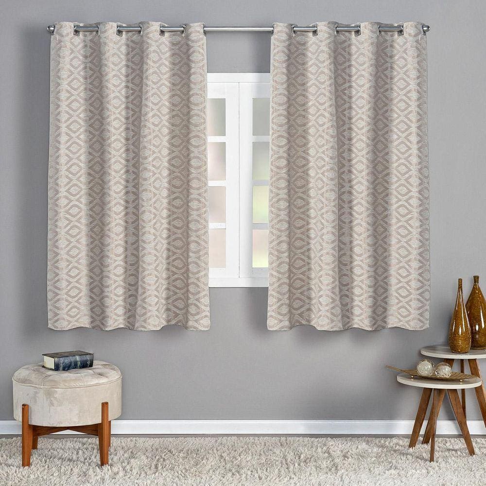 Cortina Albany 4,00M X 2,50M Jacquard Corta Luz Sala Rosê