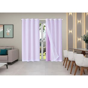 Cortina Classic 2,80 X 2,30 Sala Quarto Janela Cozinha Lilás