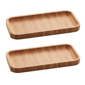 Kit 2 Bandejas de Bambu Hire Petisqueira Retangular Pequena 20x10cm Lyor