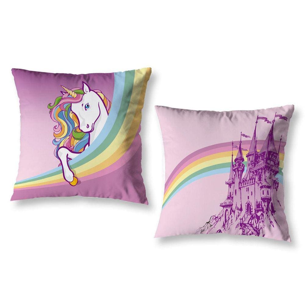 Kit 2 Capas De Almofada Infantil 40 X 40 Zíper Unicornio 2