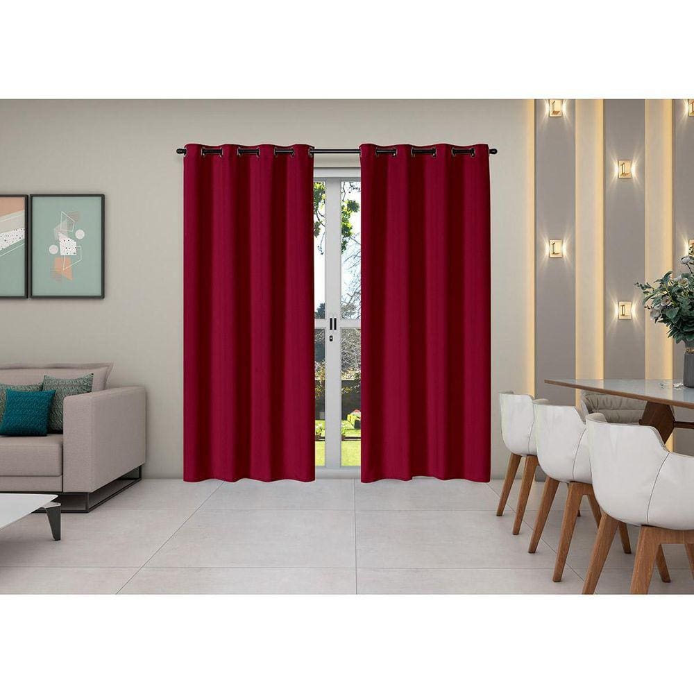 Cortina Oxford 2,80M X 2,30M Sala Quarto Janela Vinho
