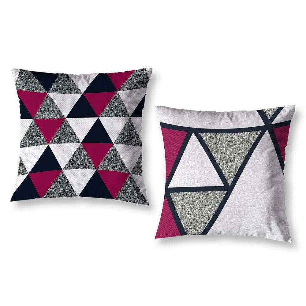 Kit 2 Almofadas Cheias 40Cm X 40Cm Estampadas Geo Vermelho