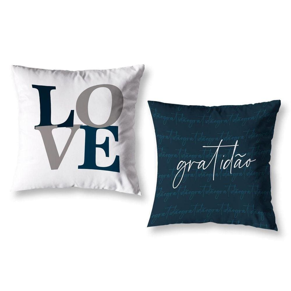 Kit 2 Almofadas Cheias 40Cm X 40Cm Estampadas Chevron Cinza