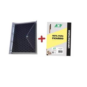 Fichario De Pvc Preto Capa 96Fl Divis Cristal