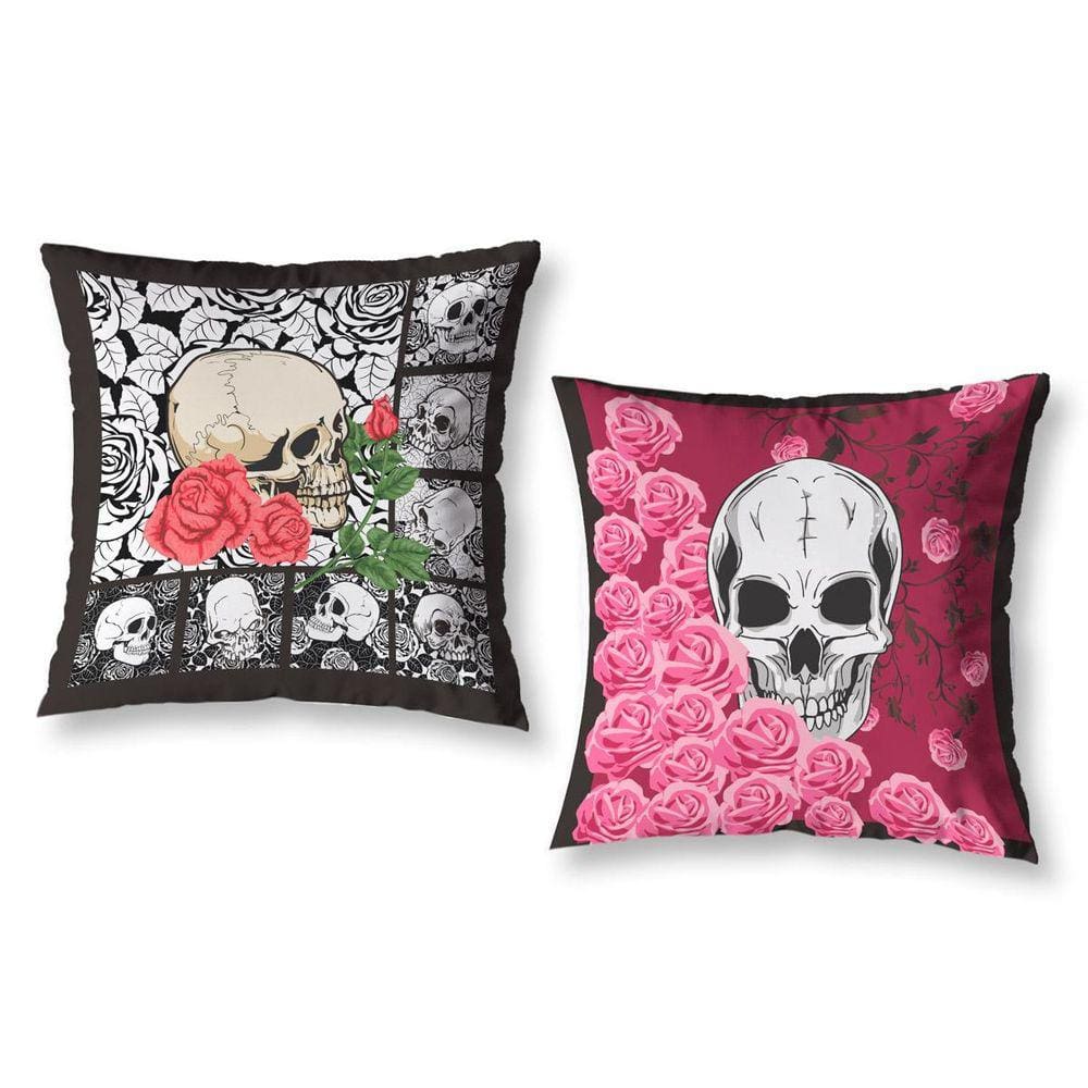 Kit 2 Almofadas Cheias Estampadas Infantil 40 X 40 Caveira